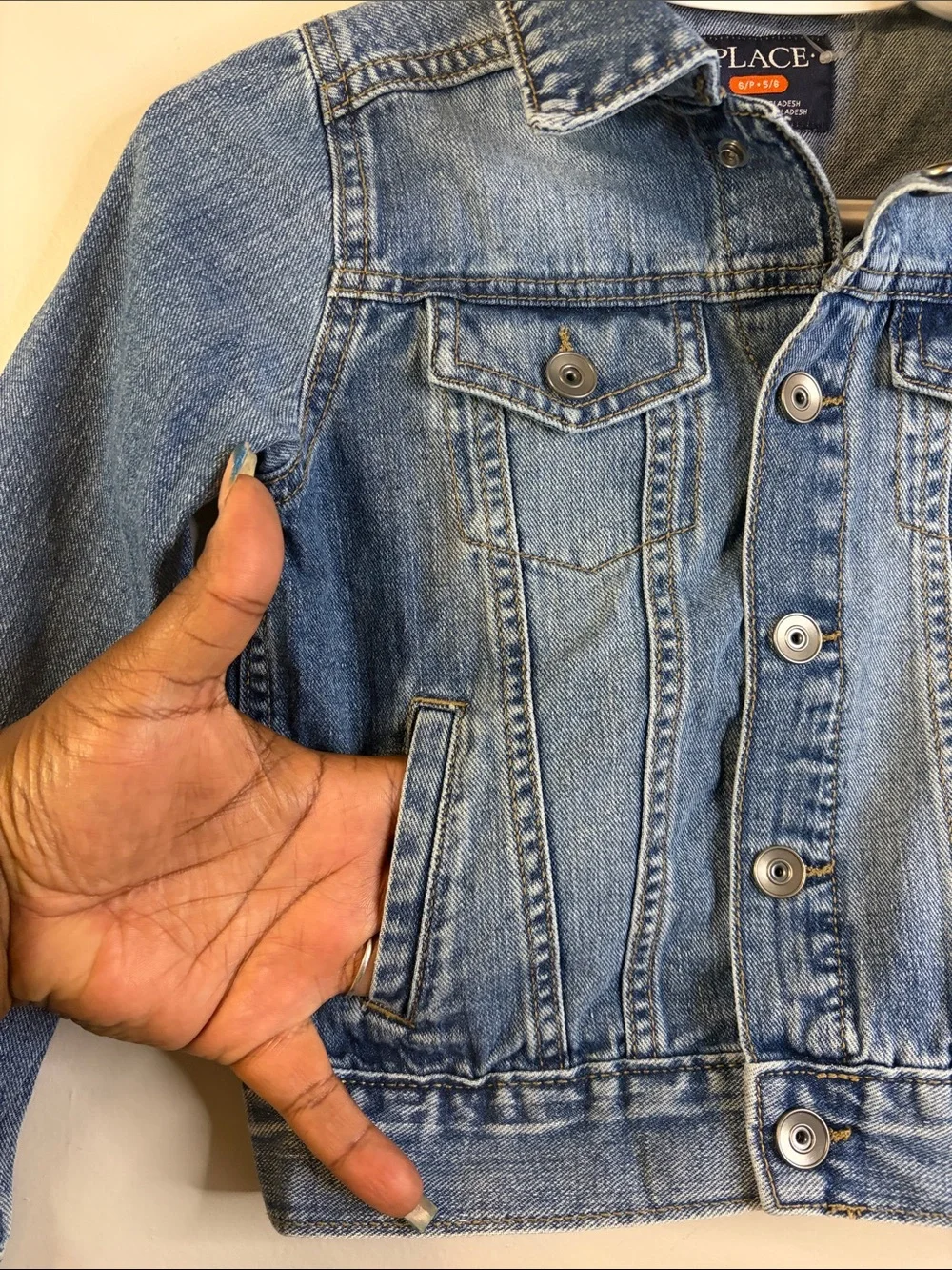 The Children's Place Light Blue Denim Jacket EUC Size S/P• 5/6 #24